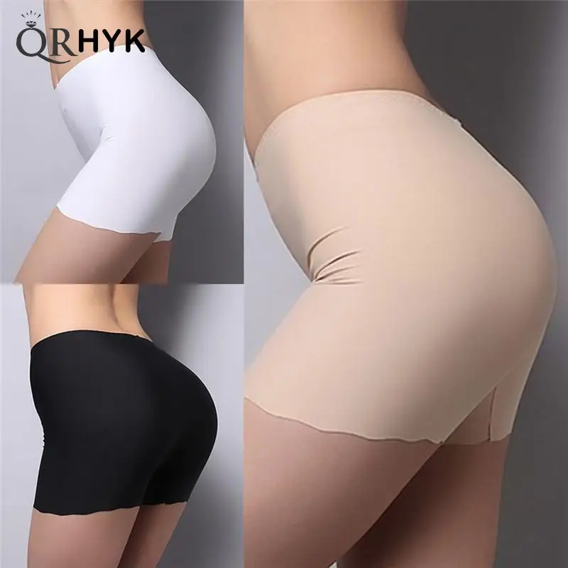 1pc Free Size 3 Colors Summer Underwear Shorts Sexy Silk Ice Pants White/Black/Nude Women Safety Short Gifts For | Женская одежда