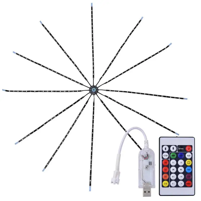 

Фейерверк, фонари, светодиодная полоса, фонари, USB, музыкальный звук, Светодиодный настенный декоративный светильник с дистанционным управл...