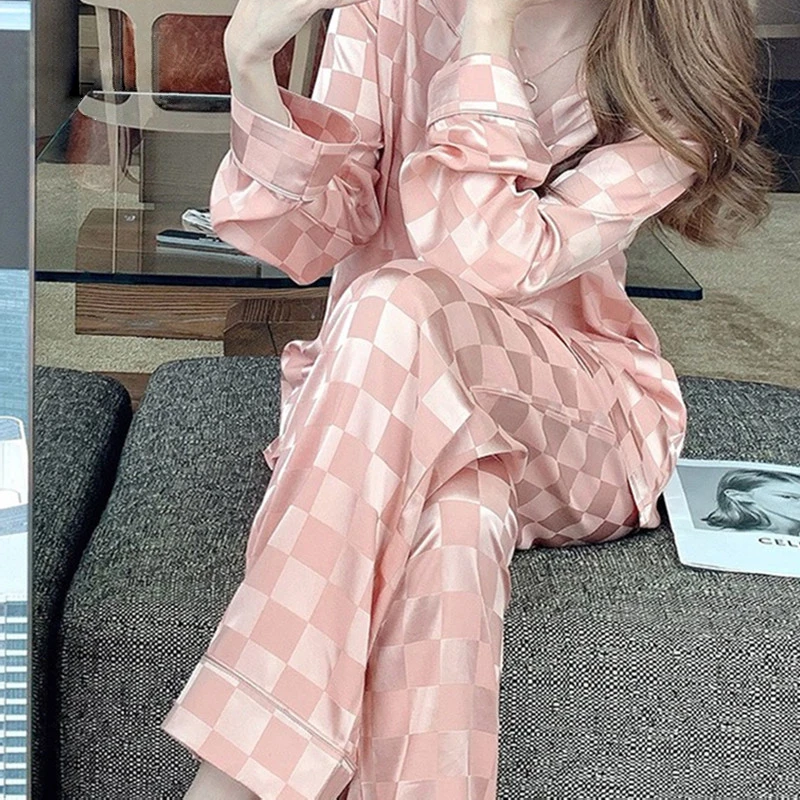 CAIYIER 2022 Flower Women Pajamas Set Long Sleeve Luxury Nightwear For Ladie Korean Sexy Sleepwear Suit Sweet Party Home Clothes