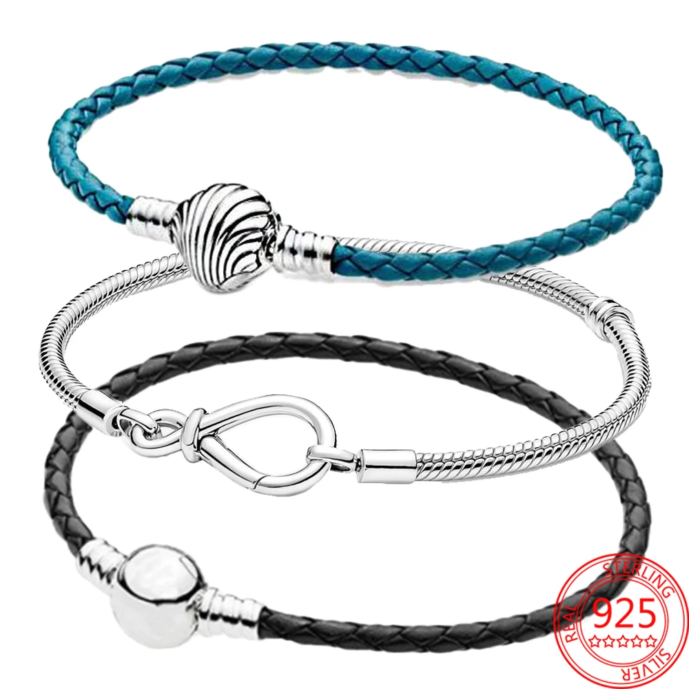 

Классический браслет из стерлингового серебра 925 пробы, застежка-цепочка с опавшими листьями, женская базовая цепочка, подходит для оригина...