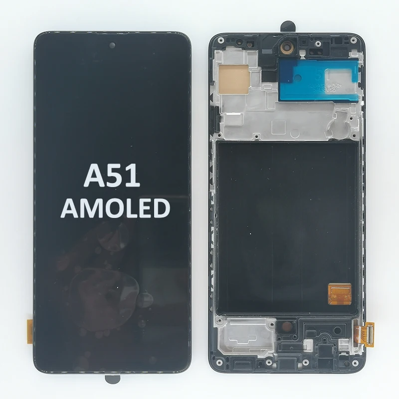 

6.5'' AMOLED A51 LCD Display For Samsung Galaxy A51 A515 A515F Touch Screen Digitizer Assembly Replacement, With Fingerprint