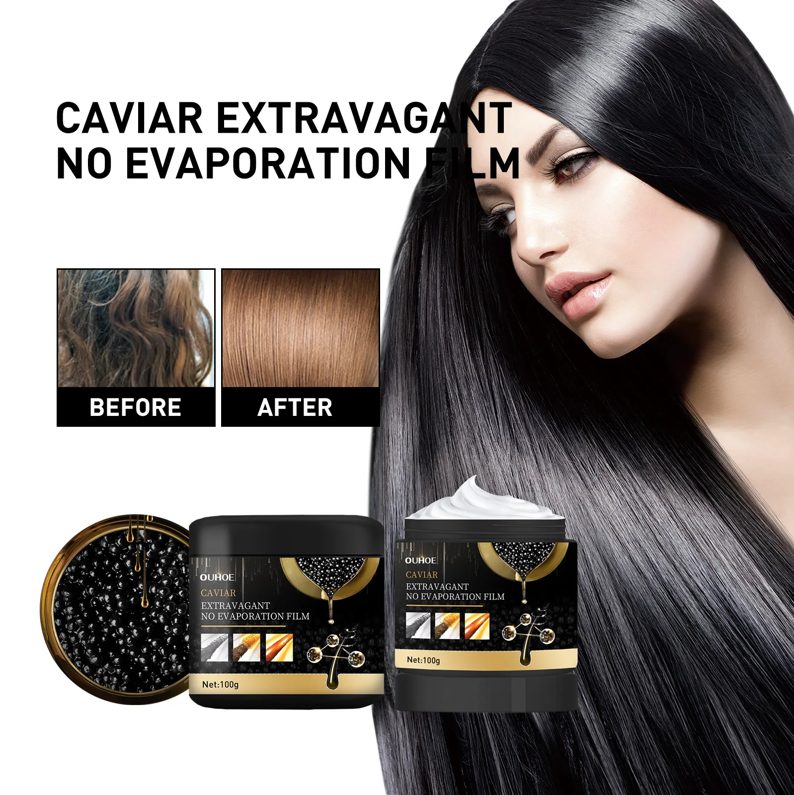 

Caviar Hair Mask Soft & No Evaporation Mask Softens Hair Deeply Nourishes Hair Improves Dryness and Softness