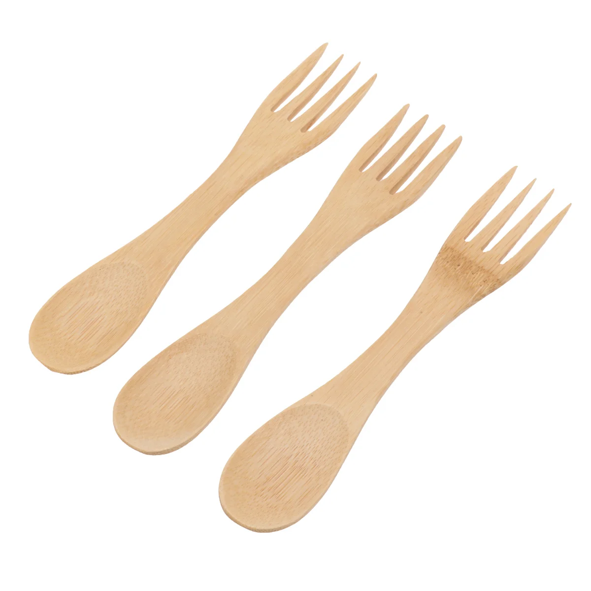 5 шт. детские столовые приборы деревянные ложки и вилки 2-в-1 одноразовые