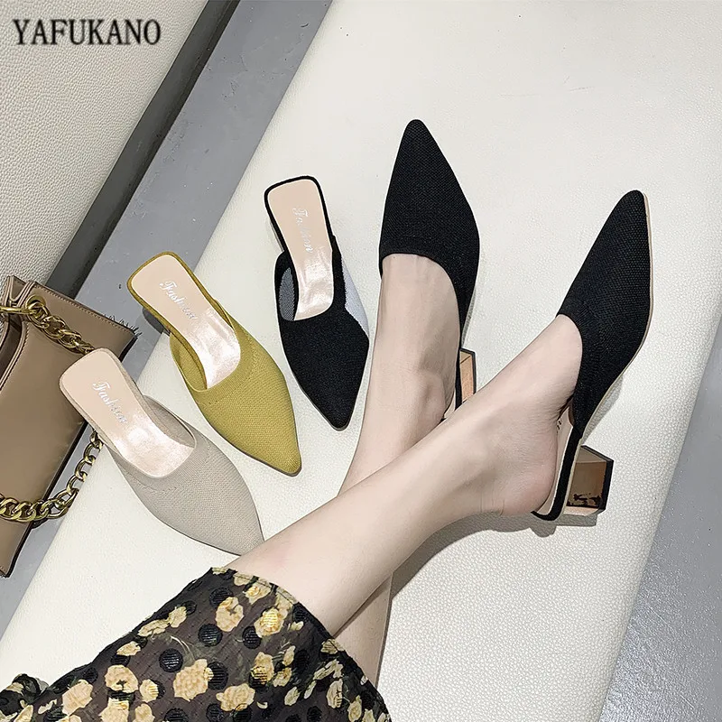 Zapatillas planas transpirables de malla para mujer, zapatos de fiesta elegantes, color amarillo y negro, para verano, 2022
