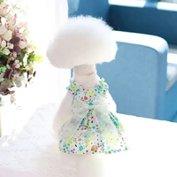 pet clothes dog princess dresses cute floral bow lace suspender skirt for dogs cats elastic cotton dress pet clothing