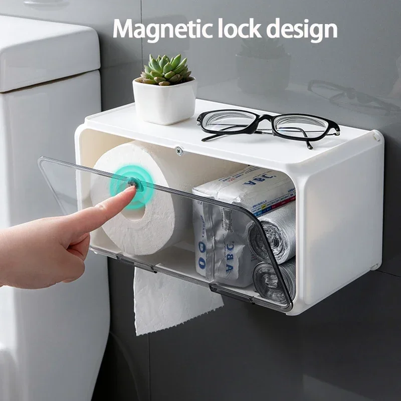 Настенный Держатель Для Туалетной Бумаги Водонепроницаемый Ящик Хранения