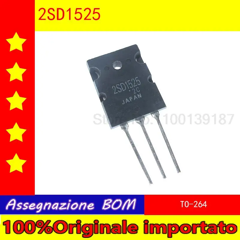 

100%Originale importato 10pcs/lot 2SD1525 D1525 TO-247 High Power Darlington Tube 100V 30A