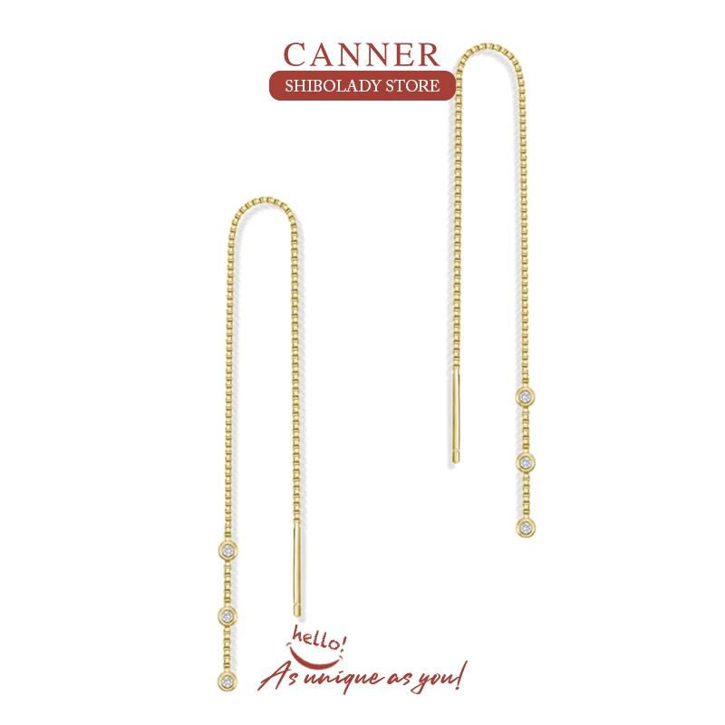 

CANNER Tassel Crystal Earrings Silver 925 Earring For Women Drop Earrings Luxury Piercing Accessories Wedding Party Fine Jewelry