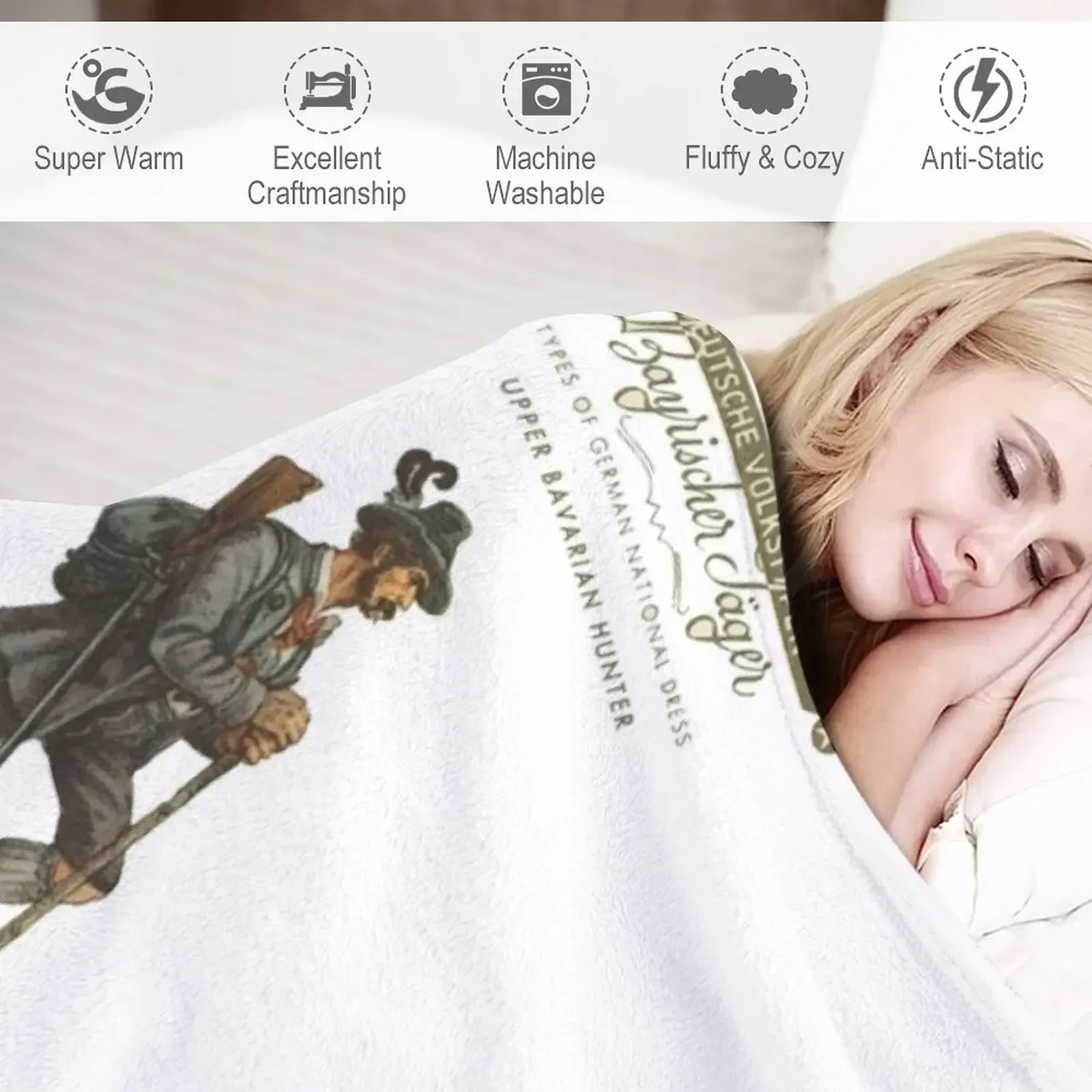 Баварский охотник...Bayrischer J?ger Плед Полярное теплое зимнее одеяло для дивана