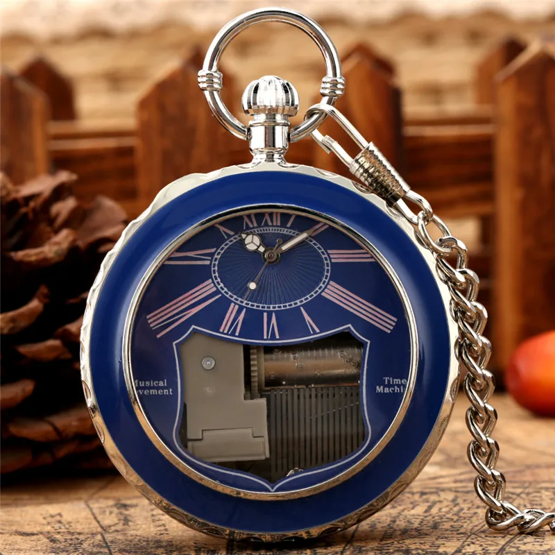 Unique Musical Quartz Pocket Watch Multicolor Case Music Box Design Trendy Gifts for Men Women Clock relgio de bolso de msica