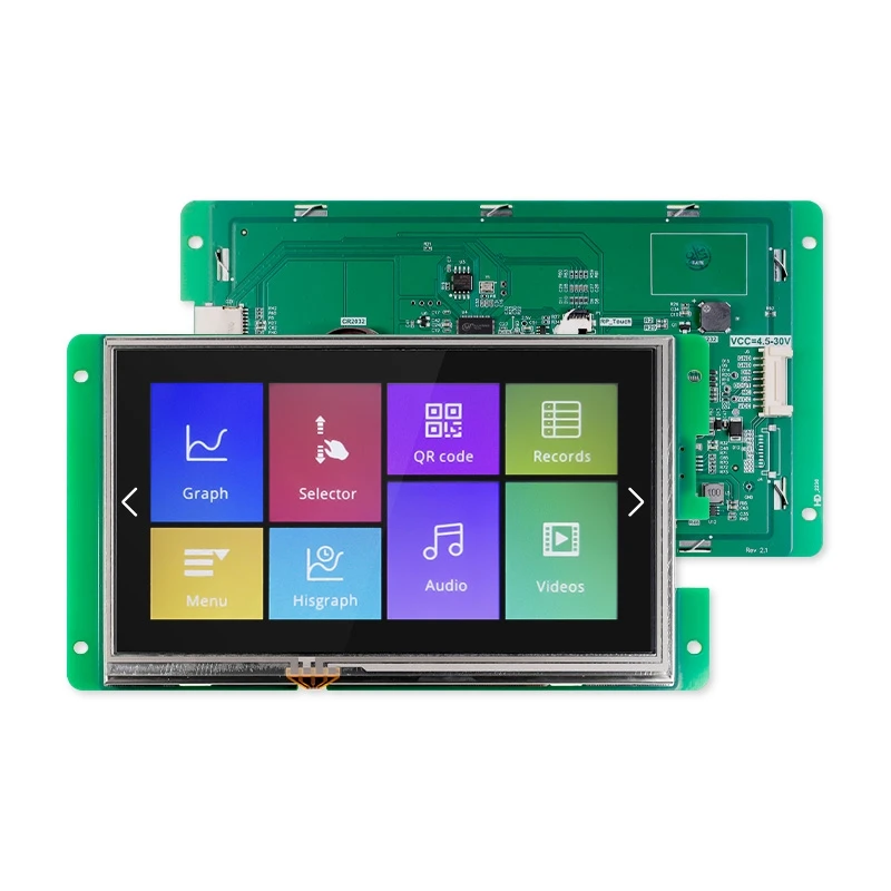 Wizee 7 inch 800*480 TTL serial screen HMI touch display,HMI LCD Resistive Module,with RTC,SD Card,Buzzer,is a free debug