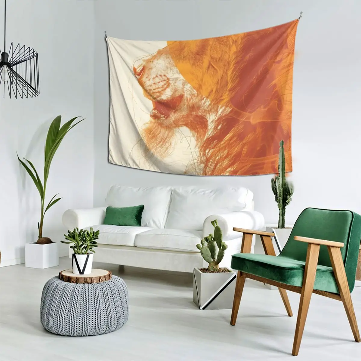 Ликантропия оранжевого цвета с абстрактным принтом гобелен украшение комнаты