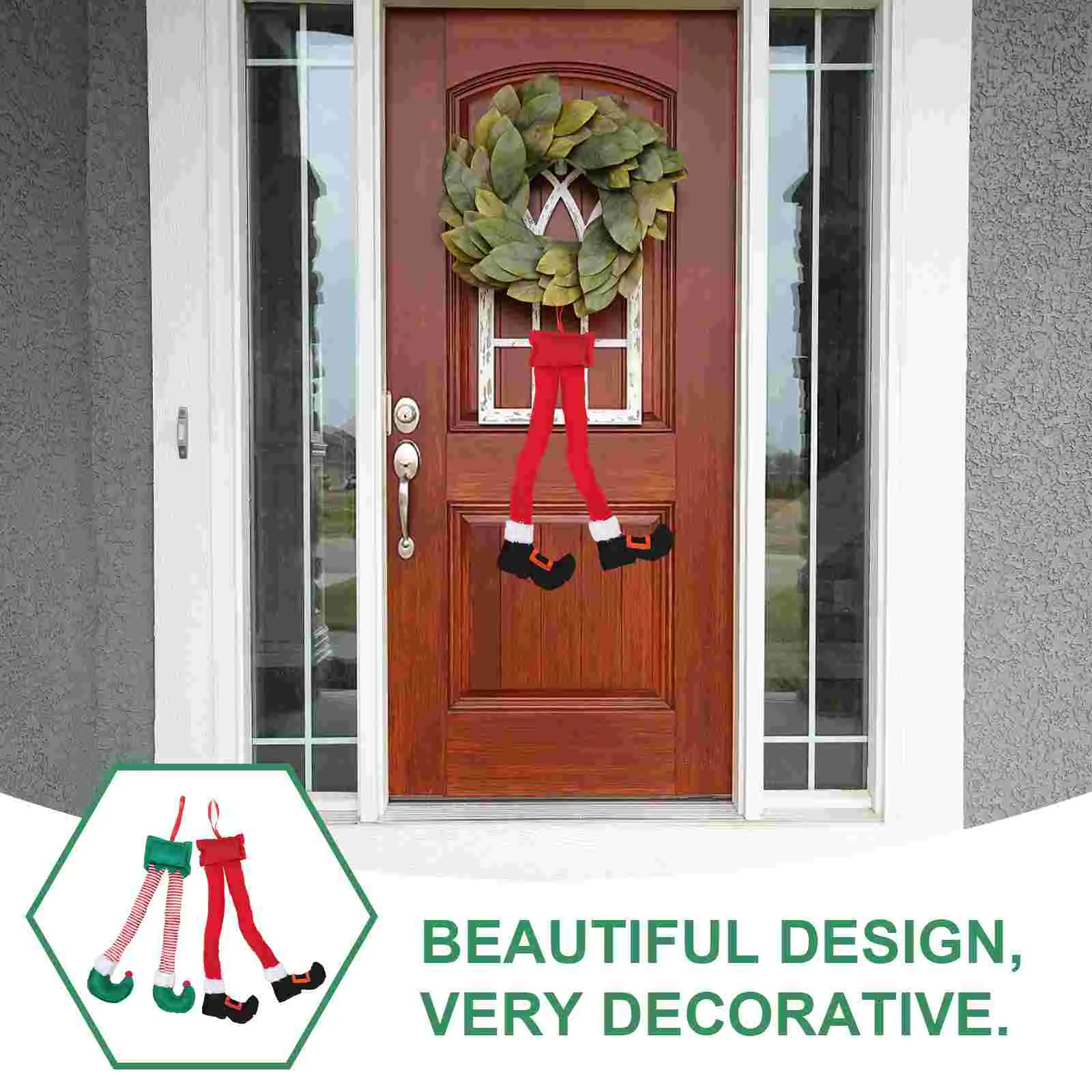 Декоративные рождественские украшения из 3 предметов тканевые набивные ножки