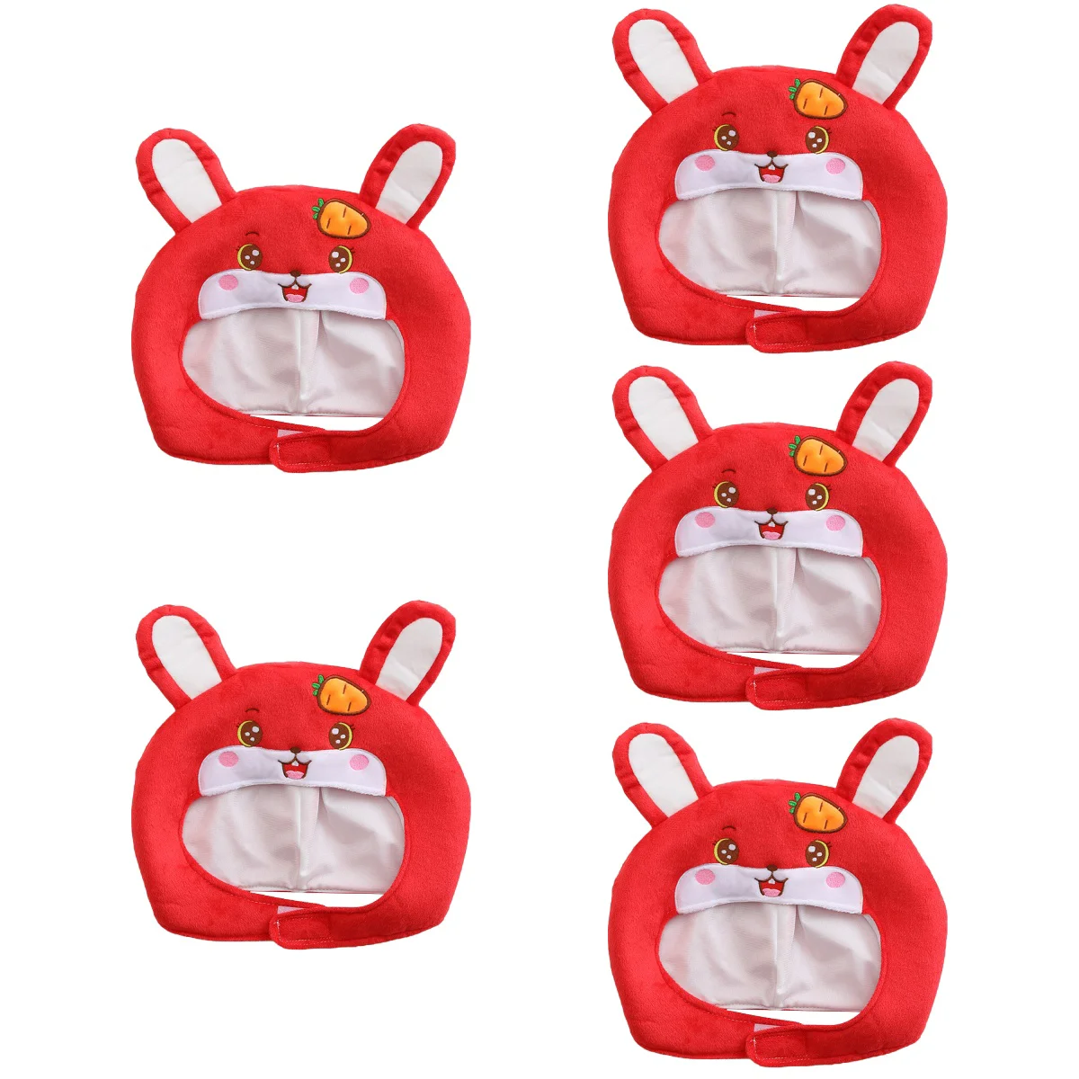 

5pcs Easter Bunny Hat Plush Rabbit Hat with Ears Full Headgear Funny Photo Prop Costume Headwear