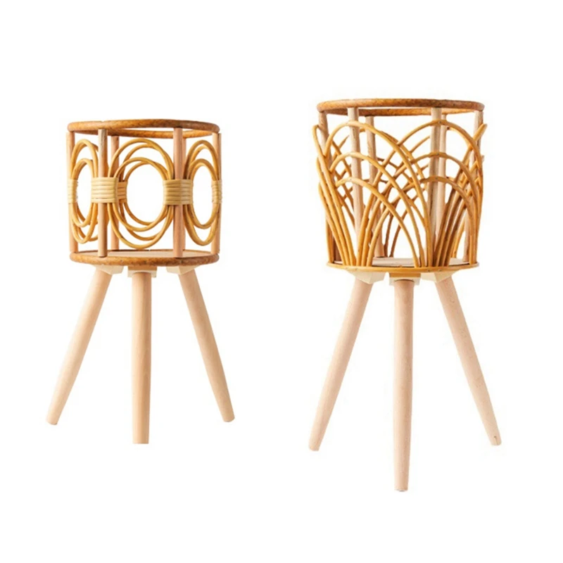 Подставка для комнатных растений из ротанга соломенная тканая подставка цветов