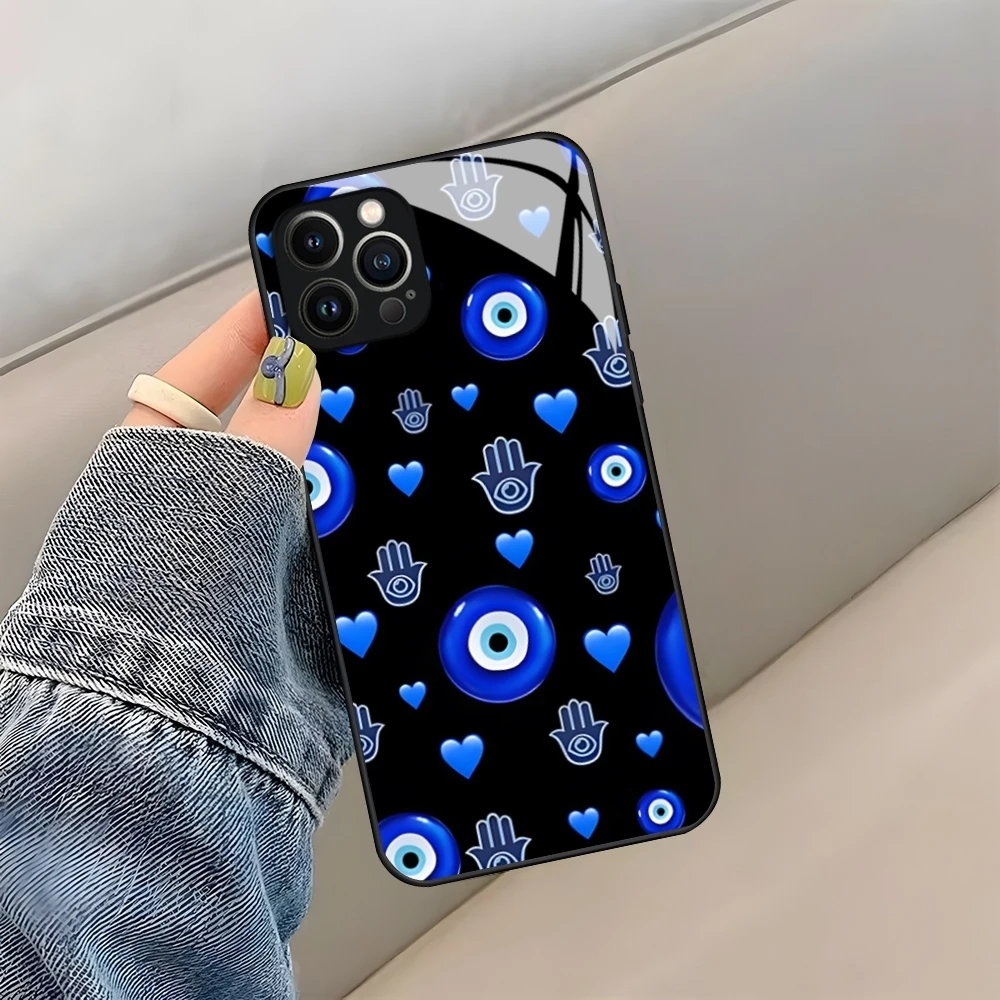 Чехол с закаленным стеклом для iPhone 14 Pro Max 15 12 11 13 Mini X XR XS 8 7 Plus SE