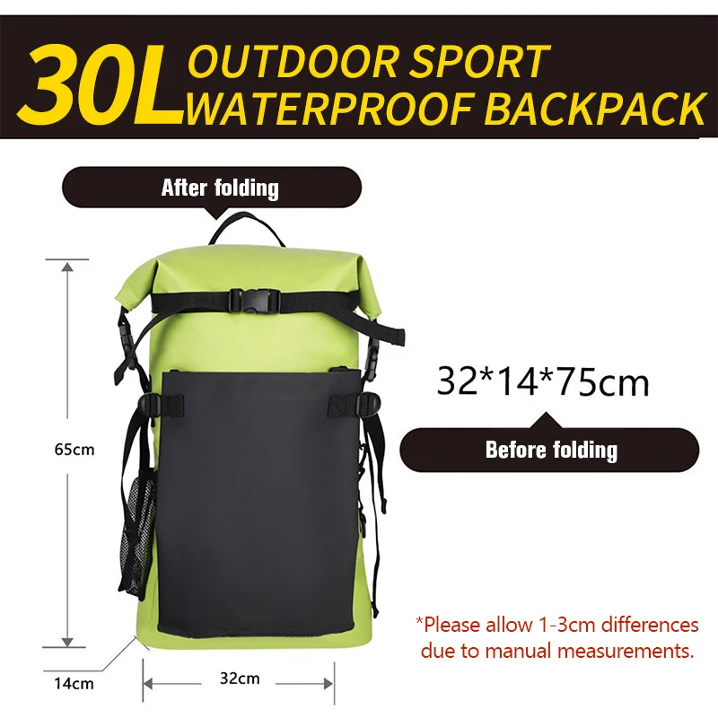 Waterproof Swimming Backpack Dry Bag Kayaking Surfing Sack Men River Trekking Boating Bucket PVC Drifting Bag 20L 40L 50L X496A