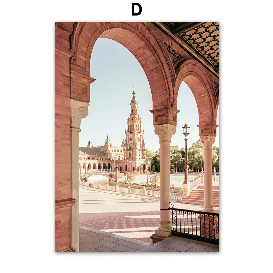 Northern Art Wall Poster Europe Moroccan Door Church Banana Leaf Quotes Canvas Painting Living Room Home Decoration Cuadros |