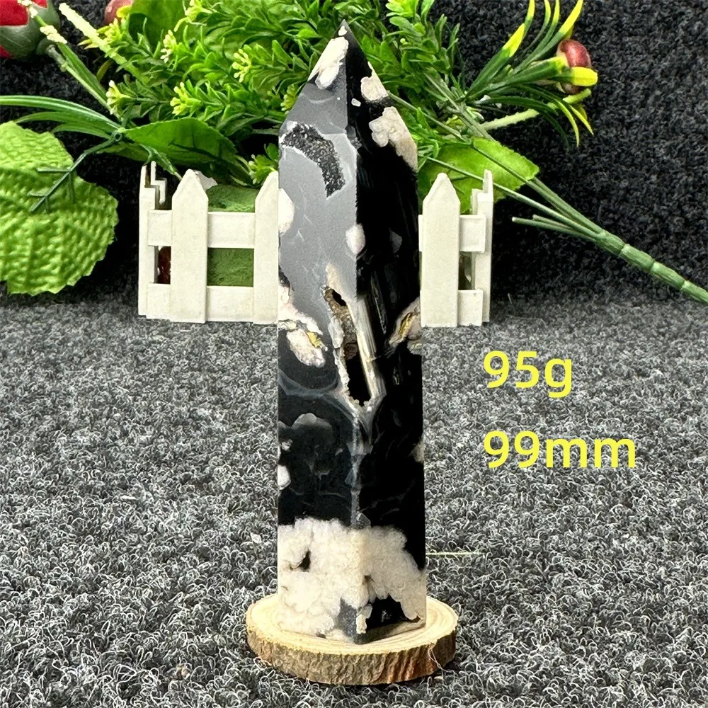 Натуральный черный цвет вишни агат кристалл энергетическая палочка Исцеление