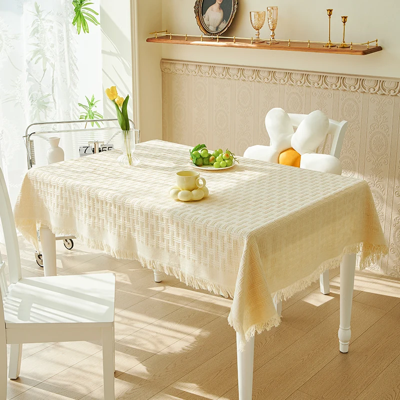 

Ins cream style tablecloth mesh red high-end square tablecloth rectangular