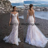 lace long sleeves mermaid wedding dresses appliqued sweep train wedding dress bridal gowns vestido de novia brautkleider