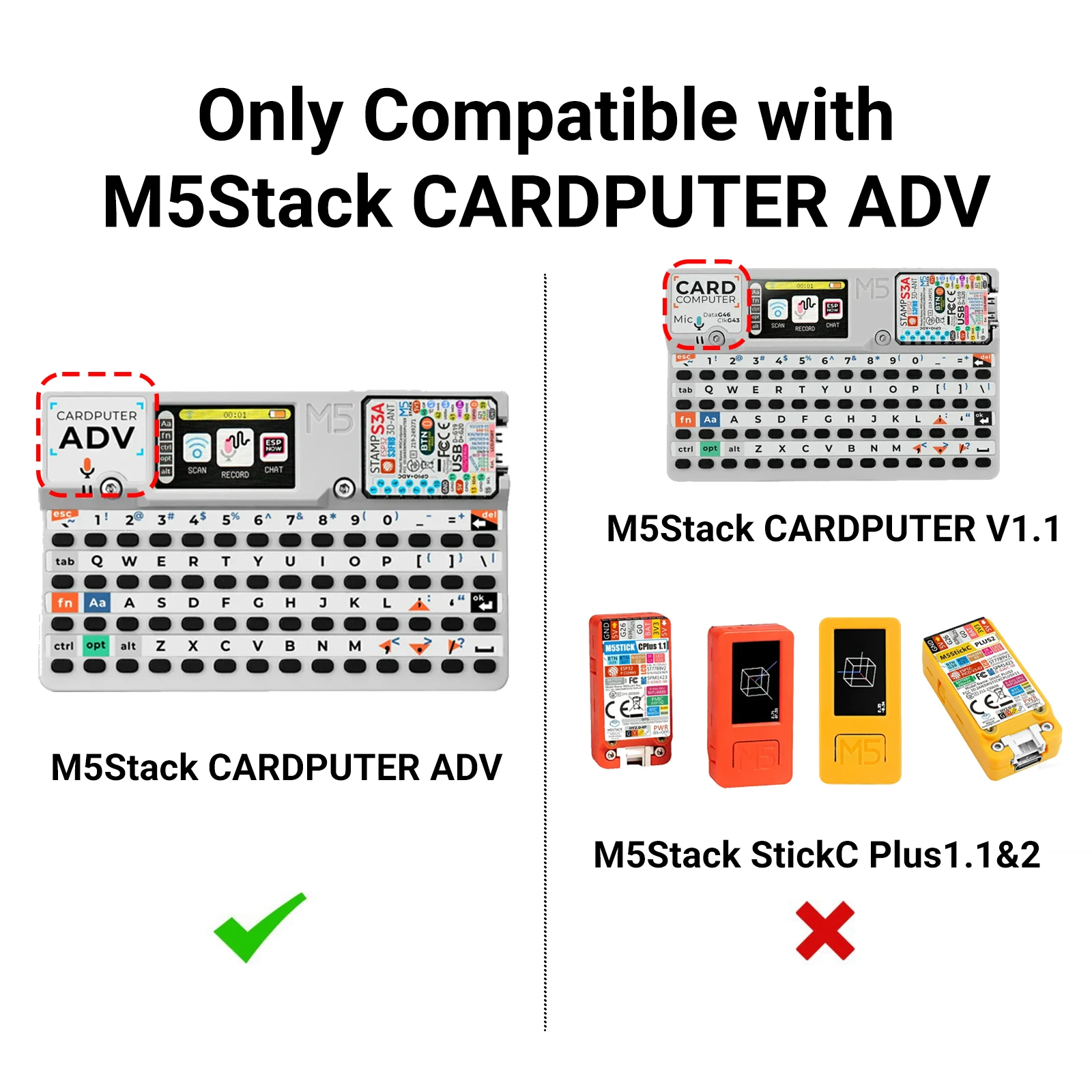 Фото Плата M5Stack Cardputer ADV RF – 868 МГц CC1101 и 2.4G NRF24 с автоматическим переключением |   Оптимизированная антенна |   Фirmware Bruce - Hydra RF 824 Pro №2