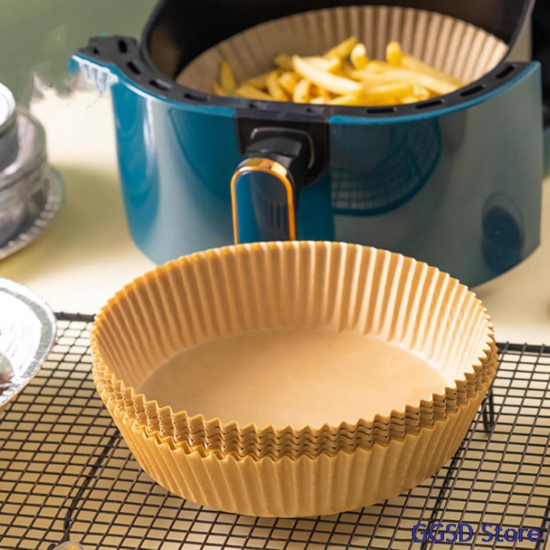 

100pcs/lot Disposable Air Fryer Liners Non-Stick Round Parchment Steamer Papers Baking Mats Oilpaper Air Fryer Paper Accessories
