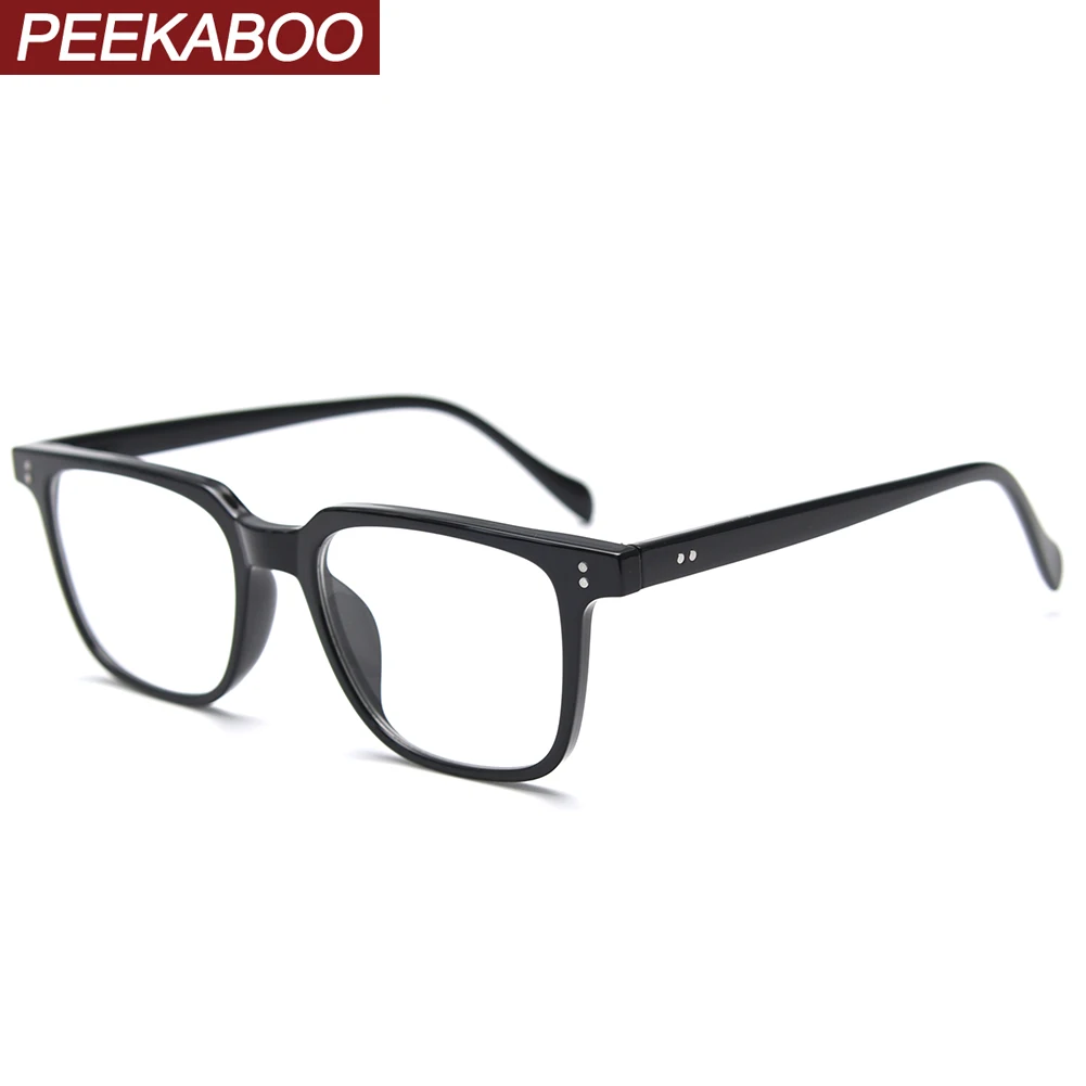 

Peekaboo light weight square glasses frame women clear lens TR90 retro glasses for men leopard black high quality hot sale