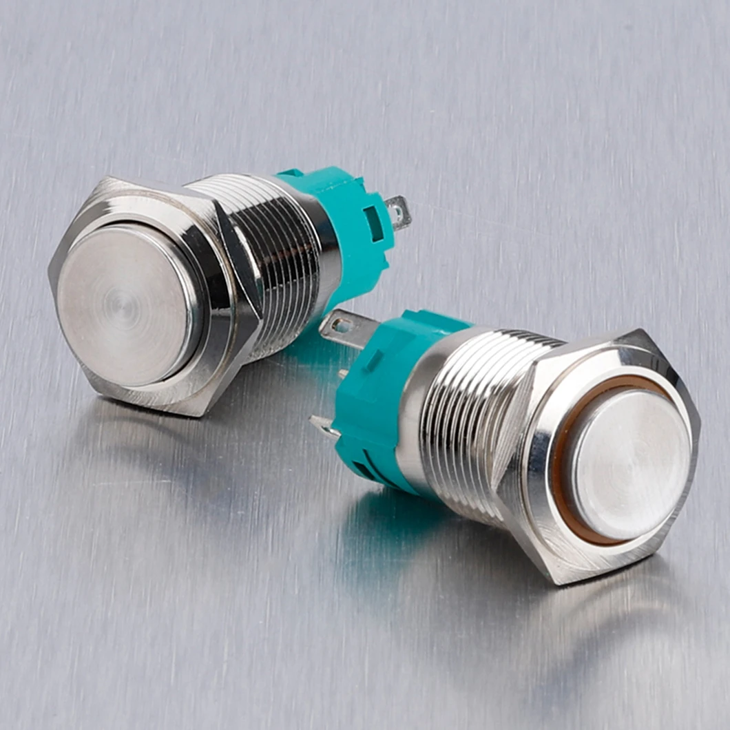 Металлическая кнопка с высокой головкой 16 мм 1NO1NC мгновенный/фиксирующийся