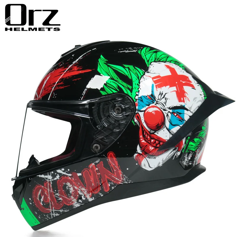 Suitable for ORZ electric vehicle full helmet Bluetooth personality locomotive big tail lovers running helmet