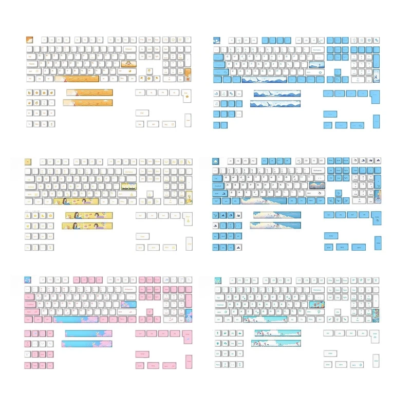 

Колпачки для клавиш N58E 130 клавиш PBT XDA, персонализированные механические игровые электронные колпачки для клавиатуры Cherry MX Switch