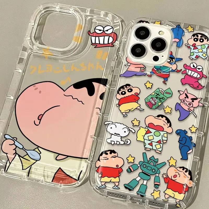 Lovely C-Crayon S-ShinChan Clear Case for Xiaomi Redmi Note 13 12 Pro Plus 5G 4G 12S 11 11S 10 10S 9 9S 8 12C 10C Capa