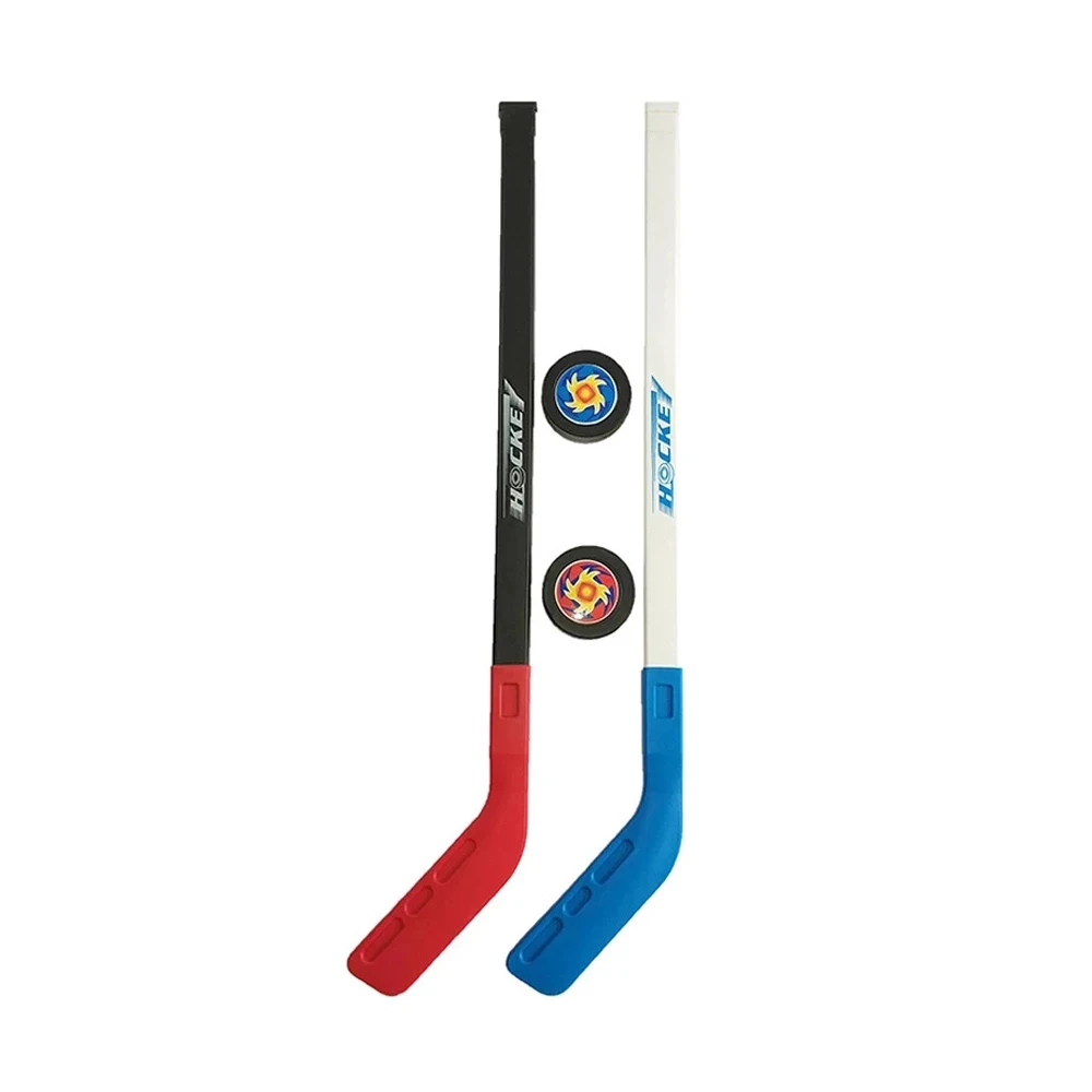 4pcs/set Kids Winter Ice Hockey Stick Training Tools Plastic Winter Sports Toy Fits for 3-6 years 2xSticks 2xBalls