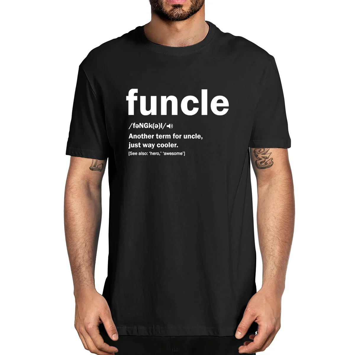 Funny Uncle Funcle Definition for Uncle Proud A Uncle 100% Cotton Summer Men's Novelty Oversized T-Shirt Women Casual Streetwear