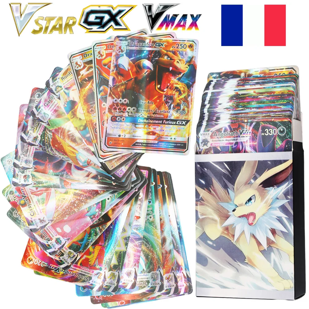 

Pokemon Cards Vstar Vmax GX Spanish French English Letter with Rainbow Arceus Shiny Charizard Kids Gift Cartas Pokemon Francaise