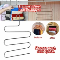 5 layers clothes pants storage rack cloth holder stainless steel s shape multilayer storage cloth hanger clothes hangers