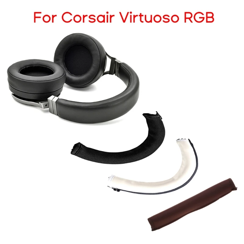 

Headphone Headband Cloth Zipper Cover Caps for Corsair Virtuoso RGB Headphone Protective Headband Cover Accessories