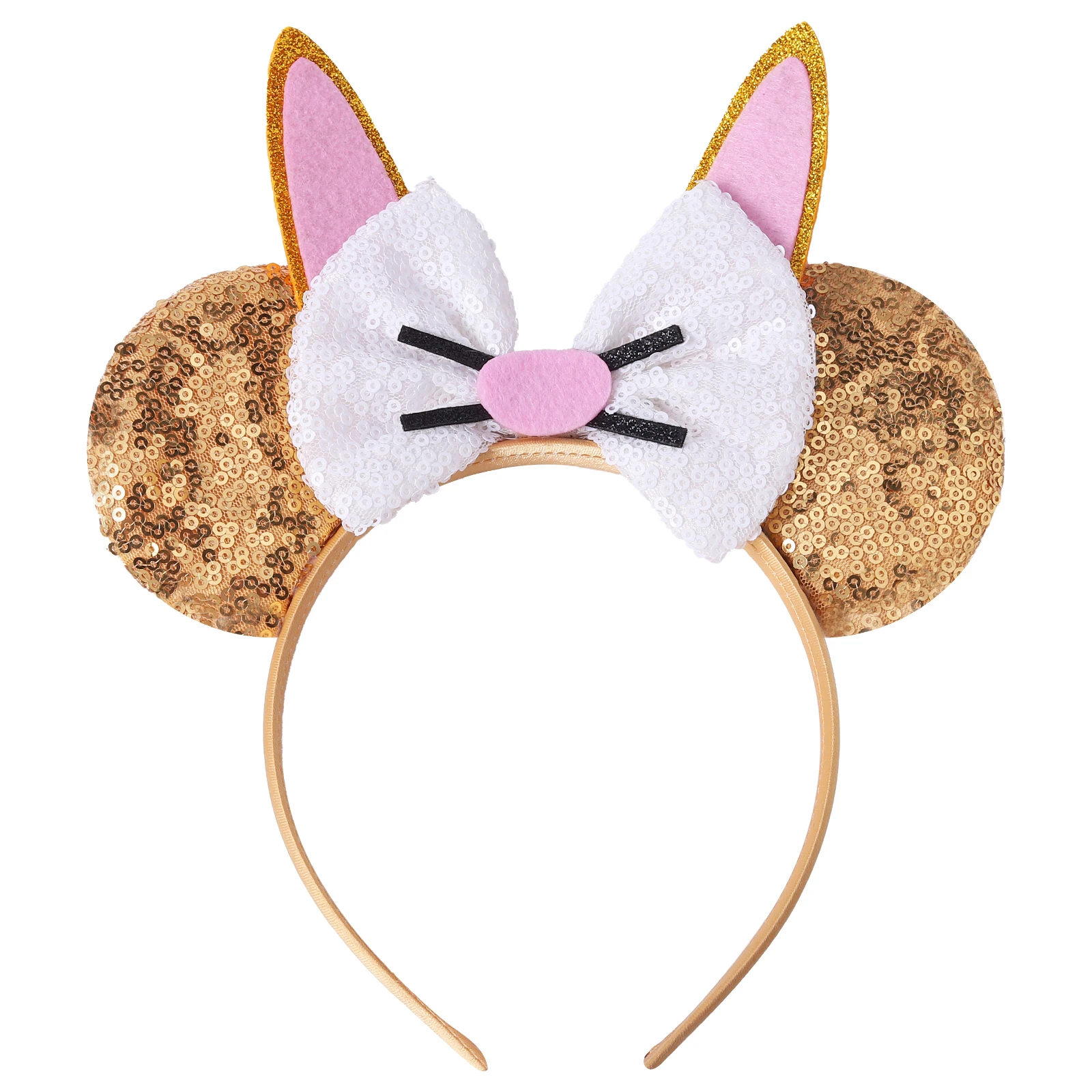 

Inspired Mouse Ears Headband Sequins Hair Bows Charactor For Women Festival Hairband Girls Hair Accessories Party