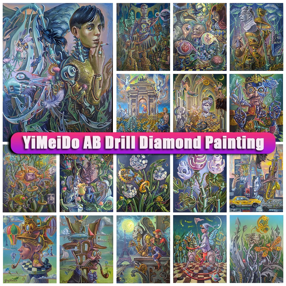 

YIMEIDO сумка на молнии 5D AB алмазная живопись Набор для вышивки крестиком мультяшная полная вышивка мозаика для детей искусство картина