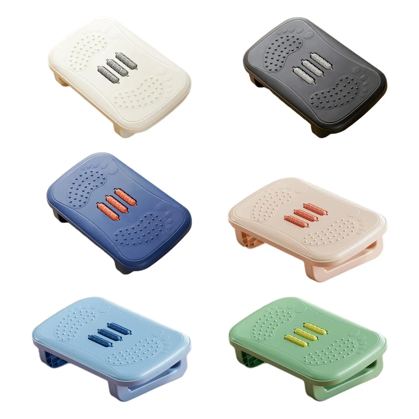 Подставка для ног под столом с массажными роликами офиса и путешествий