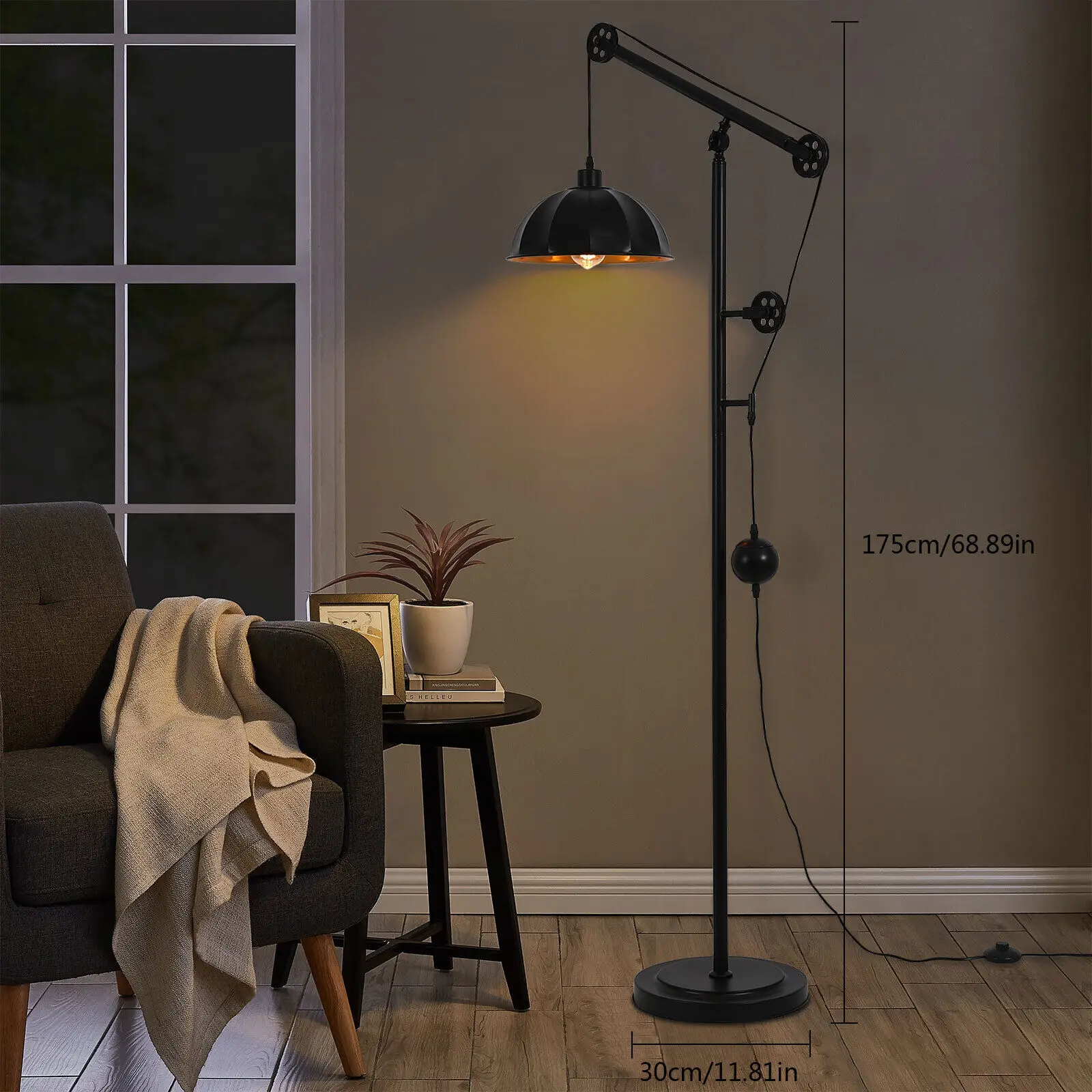 

Vintage Floor Lamp Standing Tall Pole Light Living Room Bedroom Reading Lamp Home Fixture Decor Nightlight