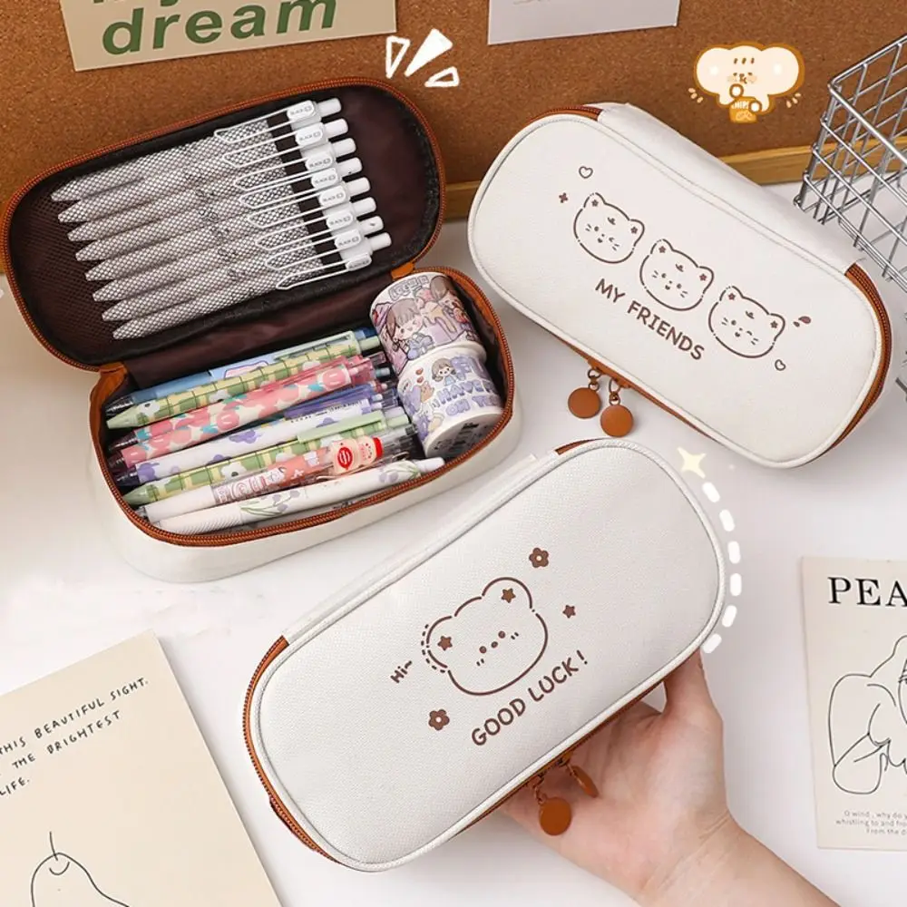 

Multi-function Zipper Pencil Bag New Cute Cartoon Portable Pencil Cases Large-capacity Stationery Case Student School Supplies