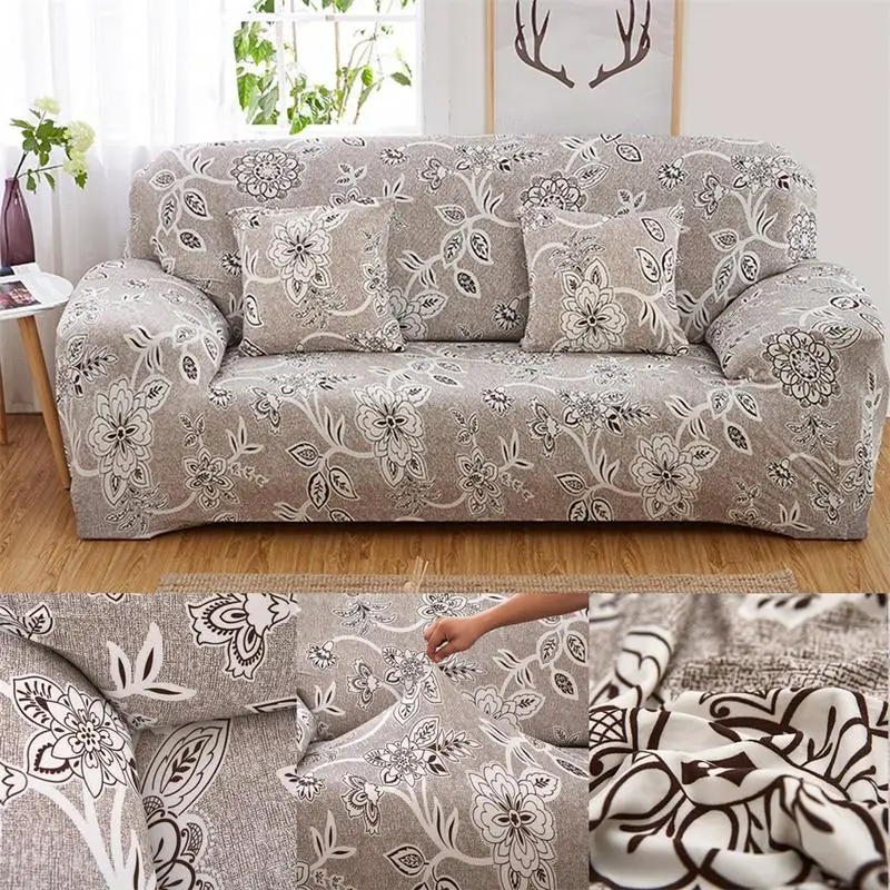 

Эластичный чехол из спандекса, полное покрытие, нескользящий чехол для дивана с большим эластичным простым римским цветочным принтом, Чехол для мебели и дивана