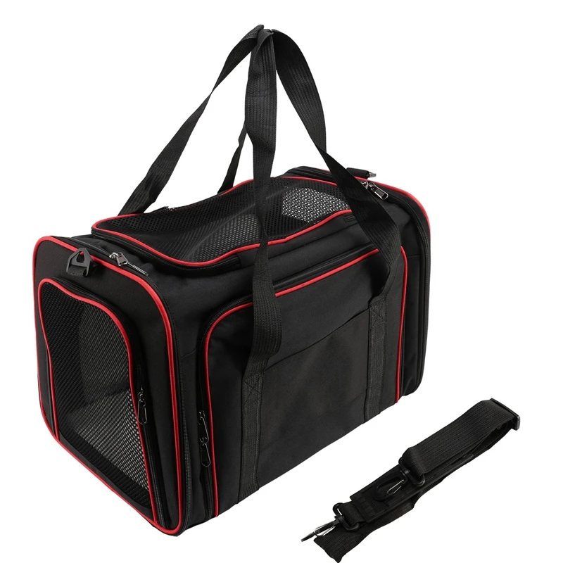 

SEWS-Cat Carrier,Portable Airplane Pet Dog Carrier Soft Double Sided Expandable Travel Carriers Bag Dogs Cats Kittens Puppies &