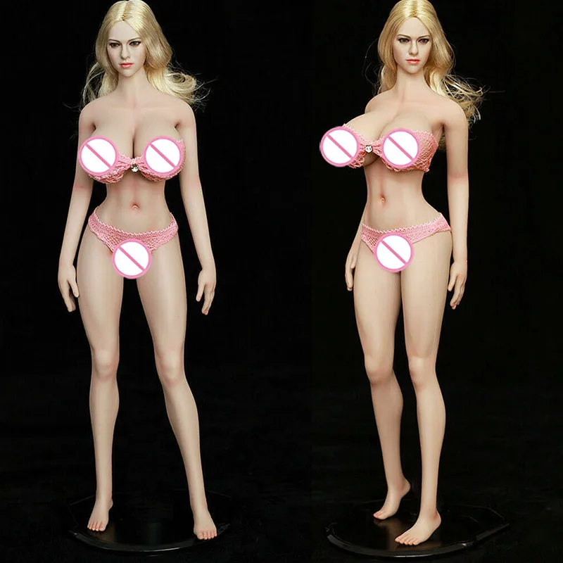 

28XL 1/6 Girl Super Big Breast Silicone Seamless Asian Female Body With Active Fingers Upgraded Elbow Joint Action Figure Model