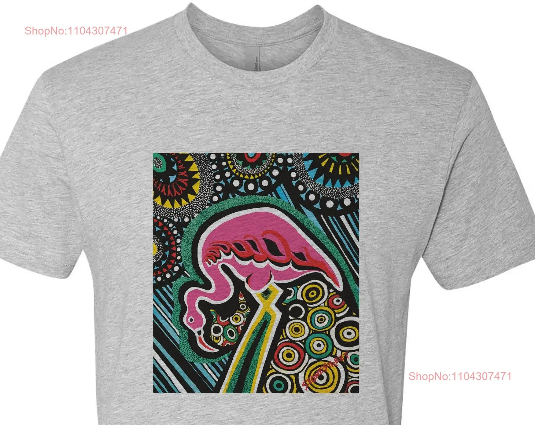 Футболка с фламинго сюрреалистическая гендерно-розовая мужская носимая одежда