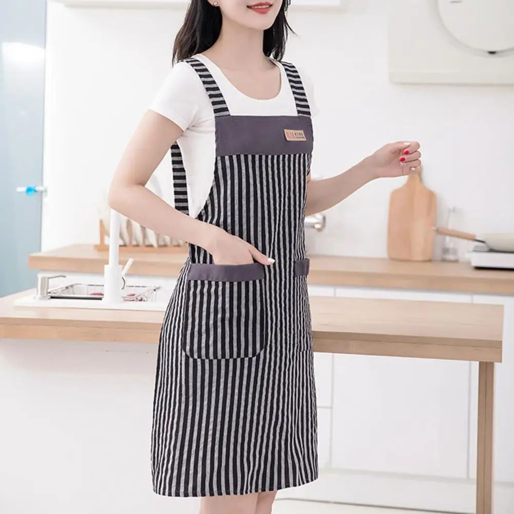

Fashion Wide Shoulder Strap Cotton Apron Baking Apron Soft Texture Oil-proof