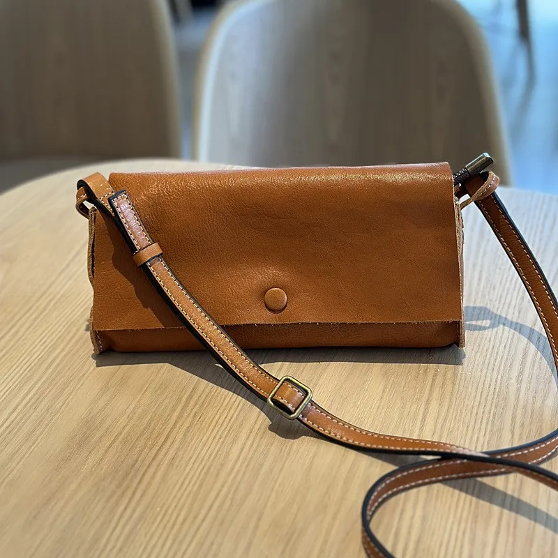 Женская сумка через плечо из воловьей кожи