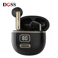 doss retrobuds tws earphone bluetooth 5 0 wireless headphone ipx5 sweatproof with 400ma led display charging case headset earbud
