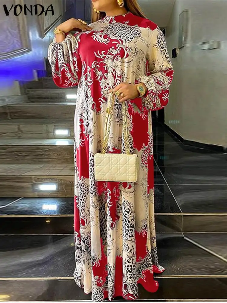 2022 летнее платье-макси VONDA женские платья с цветочным принтом для вечеринки